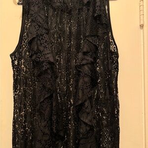 Elegant Black Lace High Low Top Dress
